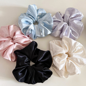 En gros, Grand chouchou en satin brillant de qualité supérieure, style décontracté, couleur unie, accessoire de cheveux élégant - Product Image 5
