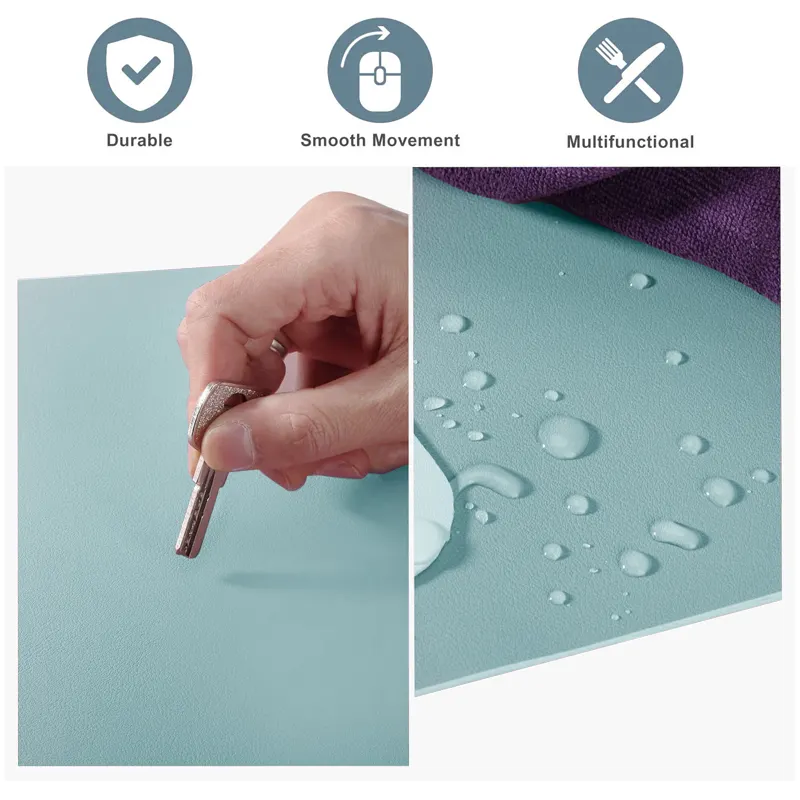 Customize various colors nonslip desk pad waterproof pvc leather deskmat desk mat