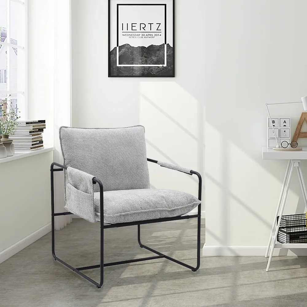 Кресло для гостиной, тканевое покрытие, пенопласт, кресло, односпальный диван, кресло с боковой сумкой