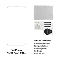 Protecteur d'écran en verre trempé pour téléphone portable 2.5D anti-déflagrant pour iPhone 16e 13 13 Pro 14 protecteur d'écran de téléphone