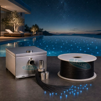 Projecteur LED à fibre optique DMX étanche CCT 2700K 80W pour éclairage périmétrique de piscine