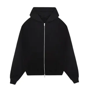 custom men's hoodies High quality cotton zip up functional Oversized drop shoulder hoodie heavyweight zip up hoodie for men