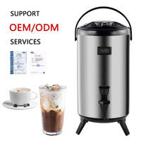 Seau à boissons isotherme avec affichage numérique de la température et robinet pour distributeur de boissons chaudes et froides (lait, thé, jus)