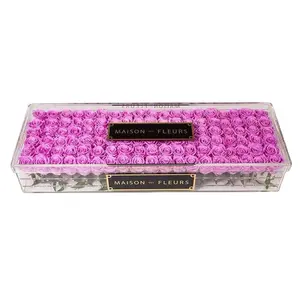 Clear Acrylic Flower box Acrylic Roses Box With Lid