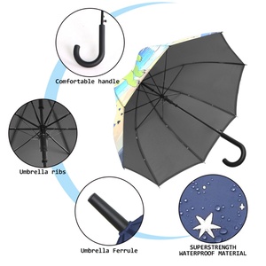 Carton Kids Cute Animal Prints Straight <b>Umbrella</b> with Rounded Safety Tips for School Children - Product Image 3