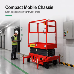 Plateforme de travail aérienne <span class=keywords><strong>mobile</strong></span> mini-hydraulique à ciseaux manuelle 300 kg 3 m 3,9 m 4,8 m pour l'entretien des entrepôts - Product Image 5