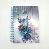 Cahier de journal à spirale A5 personnalisé de vente chaude avec des fleurs 3D