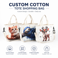 Sac fourre-tout en toile de coton réutilisable, écologique, avec motif de lettres mignonnes, taille et épaisseur personnalisables, pour femmes et enfants, pour les courses quotidiennes et le travail