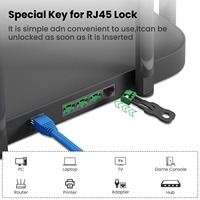 ZOERAX 100 pièces de bouchons anti-poussière RJ45 avec clé, pour routeur