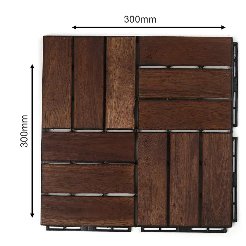 안티 흰개미 나무 갑판 타일 30x30 cm 야외 발코니/나무 바닥 타일 아카시아 연동 타일 DIY 베트남에서 만든