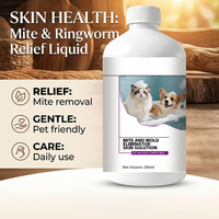 Shampoo anti-acariens et anti-moisissures OEM pour chiens et chats 500ml, formule végétale, écologique, pour usage en salle de bain, apaisant et contrôle des germes et des champignons
