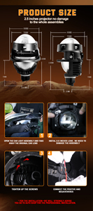<span class=keywords><strong>Precio</strong></span> al por mayor P5 RHD/LHD 2,5 pulgadas 12V 5500LM 6000K LED haz bajo 45W haz alto 55W lente del proyector del faro del coche - Product Image 5