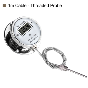 مقياس حرارة صناعي رقمي مقاوم للماء مع شاشة LCD خيط M27 فولاذ 304 50-300 درجة حساس حرارة - Product Image 5
