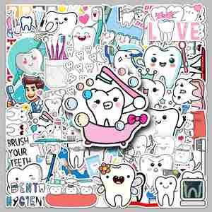 50 Creative Cartoon <b>Cute</b> Eco-Friendly Waterproof PVC <b>Notebook</b> Stickers with Matte Finish for Home Decoration - Product Image 1