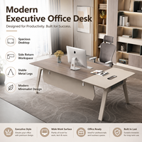 Bureau de travail extensible moderne, haut de gamme, durable et écologique, facile à assembler, avec structure en acier inoxydable et panneau en bois, design avec rangement