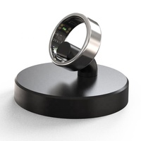 Bracelet de fitness étanche noir avec moniteur de fréquence cardiaque et d'oxygène sanguin, éclairage, autonomie de 5 jours, en alliage de titane magnétique