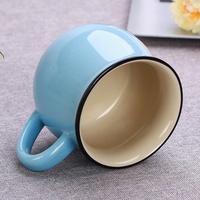 Lot de tasses en céramique émaillée style vintage Raylon, 150/250/350 ml, personnalisables avec logo, pour café et thé, compatibles micro-ondes et lave-vaisselle