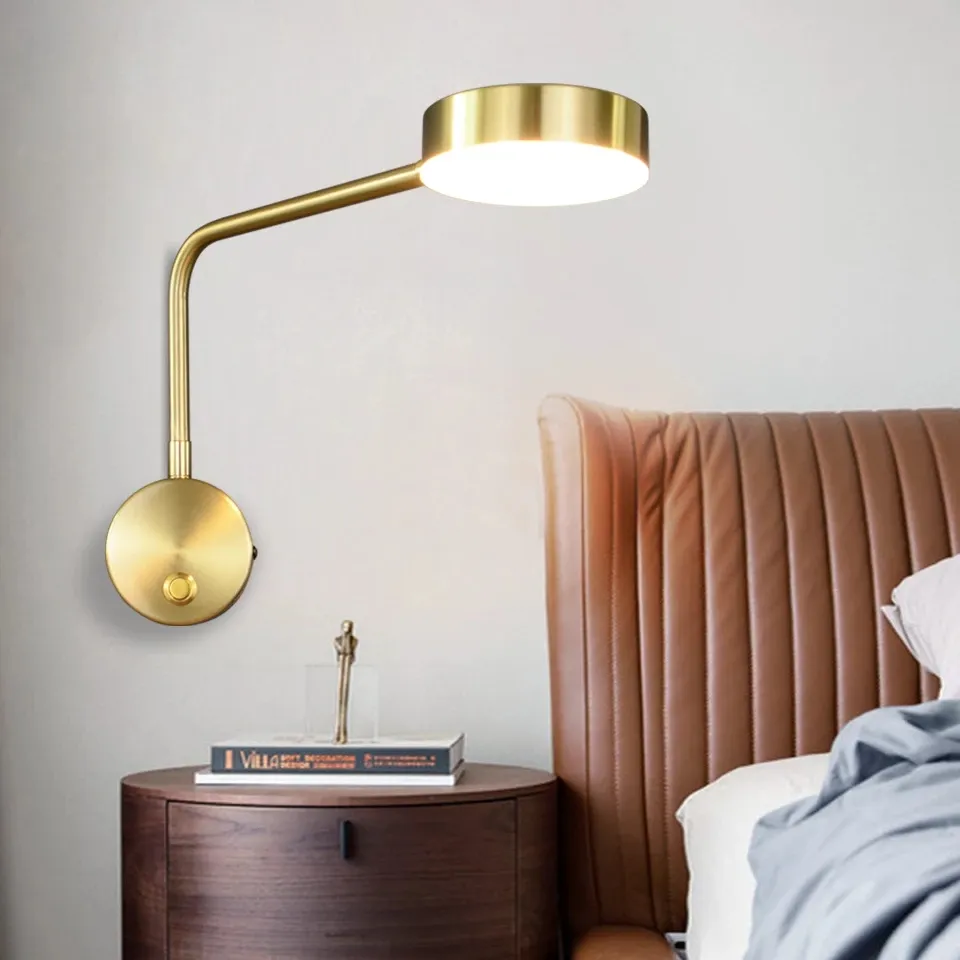 الحديثة وحدة إضاءة LED جداريّة مصباح الذراع قطب المنزل ديكور غرفة نوم السرير وحدة إضاءة LED جداريّة ضوء مع التبديل دوران جدار الشمعدان إضاءة داخلية