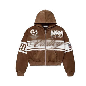 Sudadera con capucha de algodón para hombre, personalizada, con efecto desgastado, gráfico, gruesa, al por mayor, Sudaderas <span class=keywords><strong>y</strong></span> Hoodies de Hombre - Product Image 4