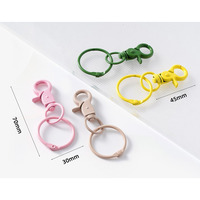 Anneau à ressort de 45 mm + anneau de verrouillage de 30 mm, mousqueton coloré, porte-clés, accessoires de sac, bijoux, mousqueton pivotant, fermoir à ressort, fermoir à homard
