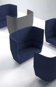 Canapé de bureau modulaire convertible moderne en tissu, trois places, pour salle d'attente, hôtel, bureau - Product Image 4
