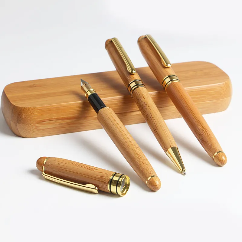 Stylo signature de gravure Laser naturel créatif, produits en bambou, stylo à bille pour boîte cadeau