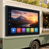 Papan Layar Televisi Luar Ruangan Sinmar 43 50 55 65 Inci 4k Android Smart TV Tahan Air untuk Truk Makanan