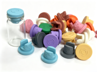 Bouchon en caoutchouc bromobutyle de 20 mm, anti-fuite, à ouverture facile, avec couvercle anti-poussière, fermeture hermétique, conception à deux pattes, pour flacon de lyophilisation