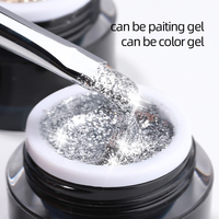 VDN-échantillon gratuit de vernis à ongles brillant, à trempage, en Gel de platine, à paillettes, peinture à ongles métallique