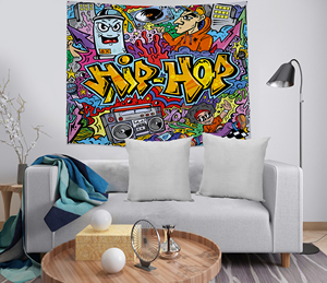 130*150 Cm colorido Hip Hop tapiz decoración colgante de pared, tapiz de pared para dormitorio sala de estar dormitorio - Product Image 5