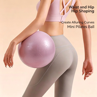 Ballon de yoga prénatal mini 25 cm en PVC épaissi anti-explosion, avec support dorsal lisse et tube en maille pour gymnastique, fitness et massage