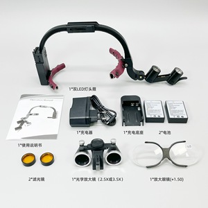 Dental Headlamp Binocular Magnifier 2.5X 3.5X LED Rechargeable Headband Mount For Oral Examination Cosmetic Surgery - Product Image 2