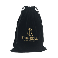 Sacs de rangement pour robe et masque d'Halloween en velours avec cordon de serrage noir de 12x16 pouces avec logo personnalisé