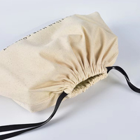 Sac cadeau en coton naturel avec logo personnalisé, pochette d'emballage imprimée pour Abaya, chaussures, shopping