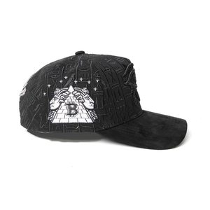Gorra de Béisbol de Lujo con Bordado 3D de Esfinge y Pirámide, Pedrería, Línea Egipcia, Victor Mendivil, con Visera de Gamuza Negra - Product Image 4