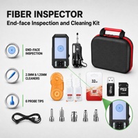 Kit d'inspection et de nettoyage des extrémités de fibre optique, inspecteur portable avec 6 sondes de 2,5 mm et 1,25 mm, nettoyeurs pour maintenance FTTH FC 5G