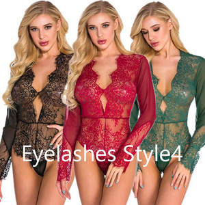 ชุดชั้นในซีทรูแบบวันพีซสีแดง คอลึก ทรงเท็ดดี้  สำหรับผู้หญิง  ชุดนอนเซ็กซี่  ชุดบอดี้สูทลูกไม้ - Product Image 4