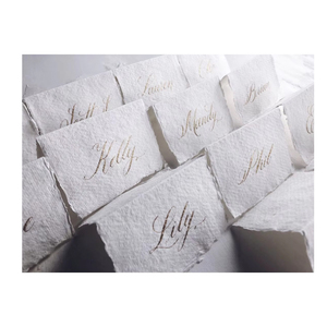 Tarjetas clásicas de nombre de caligrafía con tienda/tarjetas de lugar con tienda en papel de borde de cubierta de trapo de algodón hecho a mano/, oro, oro rosa, Plata - Product Image 1