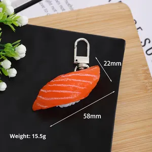 Llavero de Plástico PVC <span class=keywords><strong>con</strong></span> Diseño de Sushi Japonés, Accesorio de Fotografía, Decoración para Mochila Escolar, Colgante DIY - Product Image 4