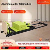 Lit de Pilates pliable haut de gamme en alliage d'aluminium noir personnalisable, modèle 0206, origine Shandong, pour studios de yoga