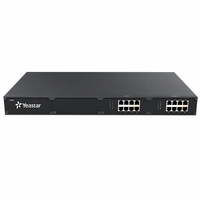 Yeastar S100 - Sistema de Telefonía IP PBX Híbrido Escalable, Analógico, GSM, VoIP, SIP, 16 Líneas, 100 Usuarios, Integración con CRM para Hoteles y Centros de Llamadas