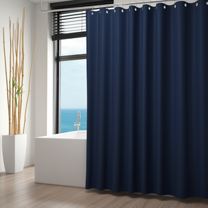 Cortina de Ducha de Poliéster Azul Marino 180x200 cm, Impermeable, para Baño - Product Image 3