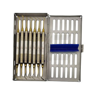 Kit de instrumentos de llenado compuesta de amalgama dental en casete (7 piezas recubiertas de plasma dorado) al por mayor - Product Image 2