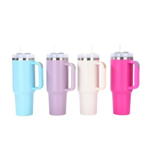 Stainless Steel Tumbler 304 Double Wall Vacuum Insulated With Handle And Straw For Travel Outdoor Sports Office Use - Product Image 4