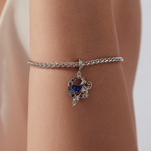 Silver Plated <b>Witch</b> Flying on Broom Charm with Blue Enamel and Zircon Stones Cartoon Pendant Unisex <b>Gift</b> Jewelry - Product Image 5