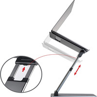 Support Ergonomique Ajustable en Aluminium pour Ordinateur Portable – Rehausseur Portable Pliable avec Refroidissement pour Travail Debout au Bureau
