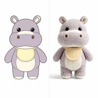 Peluche Hippopotame Personnalisée de Haute Qualité, Porte-clés en Peluche Personnalisé, Fabricant de Porte-clés en Peluche, Poupées à Motifs de Tricot Personnalisés