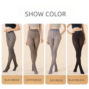 Toptan Kışlık Kalın Örgü Tayt Siyah Kompresyon Külotlu Çorap Şeffaf XL Bedenler Mevcut Kusursuz Bacaklar - Product Image 6