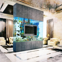 Umwelt freundliches Aquarium im modernen Stil Nicht vergilben des Kunststoffzylinder-Design für Wohnzimmer-Desktop 100W Direkt verkauf ab Werk