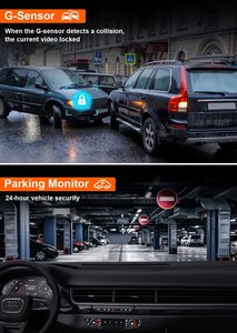 Chế độ riêng tư 4K xe Dashcam với GPS Wifi và 1080p đảo ngược máy ảnh Dashcam kép máy ảnh xe hộp đen - Product Image 4